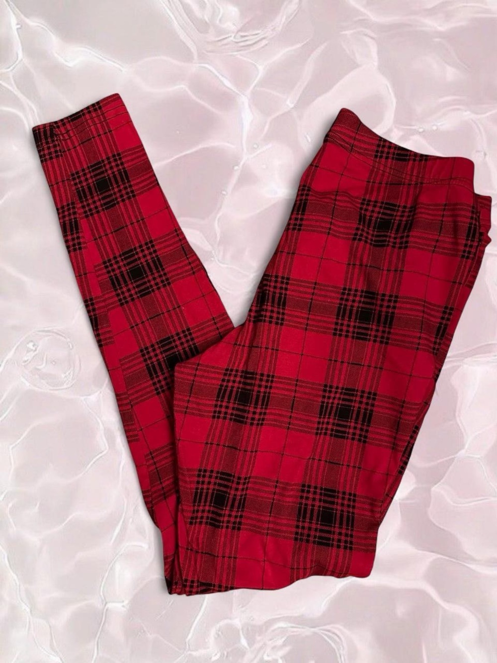 Torrid Full Length Red and Black Plaid Leggings size 0X